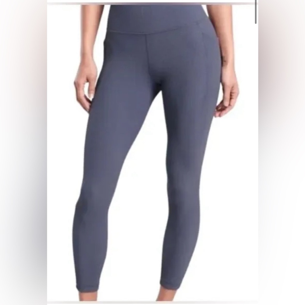 Athleta Chaturanga High Rise 7/8 Tight Ribbed Leggings Periwinkle Blue Size 3X